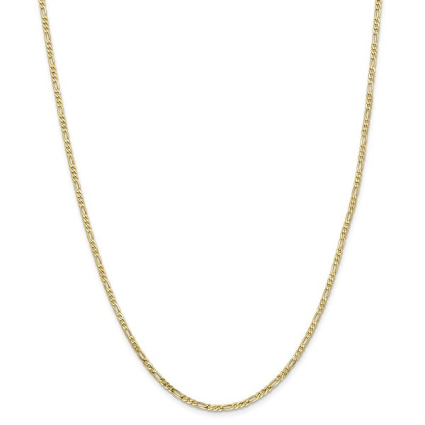 2.2mm, 10k Yellow Gold, Solid Concave Figaro Chain Necklace Online Sale