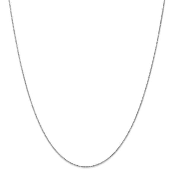 1mm 10k White Gold Solid Spiga Chain Necklace For Discount