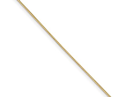 0.7mm 14k Yellow Gold Box Chain w Spring Ring Necklace on Sale