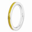 2.25mm Sterling Silver Stackable Yellow Enameled Band Cheap