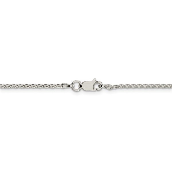 1.5mm Sterling Silver, Diamond Cut Solid Spiga Chain Necklace Online Sale