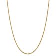 2.25mm, 14k Yellow Gold Diamond Cut Solid Rope Chain Necklace For Cheap