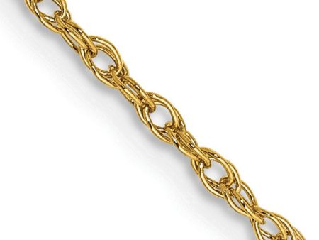 1.3mm, 14K Yellow Gold, Solid Baby Rope Chain Necklace Online now