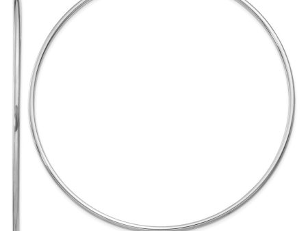 1.5mm, 14k White Gold Endless Hoop Earrings, 64mm (2 1 2 Inch) For Cheap