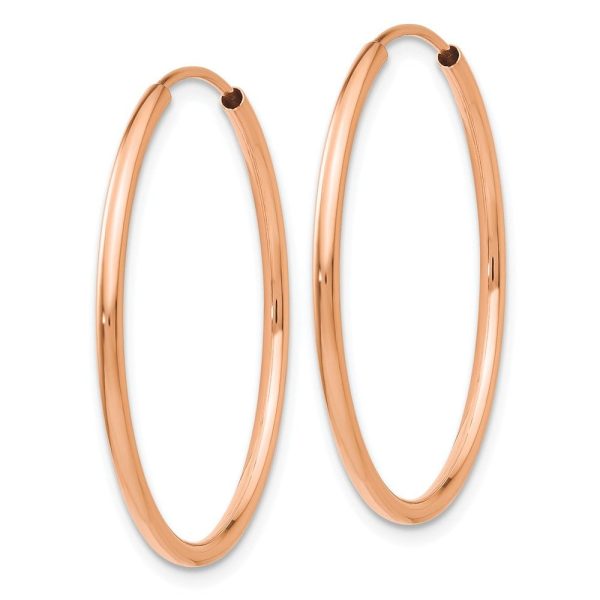 1.5mm x 27mm 14k Rose Gold Polished Endless Tube Hoop Earrings Online Hot Sale