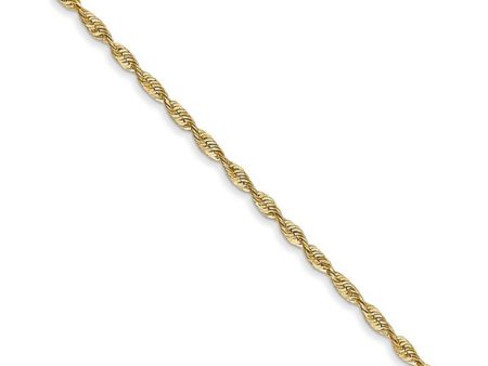 1.5mm, 14k Yellow Gold Light Diamond Cut Rope Chain Necklace Online now