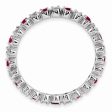 2.25mm Sterling Silver, Garnet & .04 Ctw Diamond Stackable Band Fashion