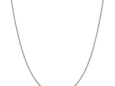 0.9mm Rhodium Plated Sterling Silver Solid Box Chain Necklace Sale