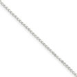 1.1mm Sterling Silver Solid Square Beaded Chain Necklace on Sale