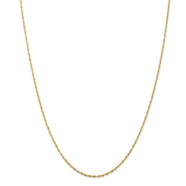 1.5mm, 14k Yellow Gold Light Diamond Cut Rope Chain Necklace Online now