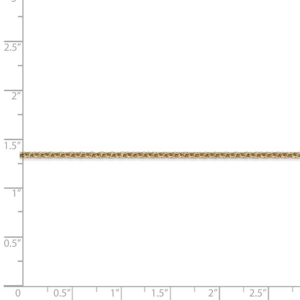 1.8mm, 14k Yellow Gold, Solid Cable Chain Necklace Online now