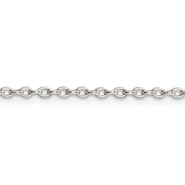 1.6mm Sterling Silver Solid Oval Rolo Chain Necklace For Cheap