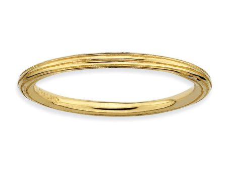 1.5mm Stackable 14K Yellow Gold Plated Silver Simply Elegant Band Supply