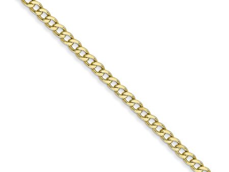 2.5mm, 10k Yellow Gold Hollow Curb Chain Necklace Online Hot Sale