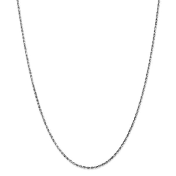 1.8mm, 14k White Gold, Diamond Cut Solid Rope Chain Necklace Online