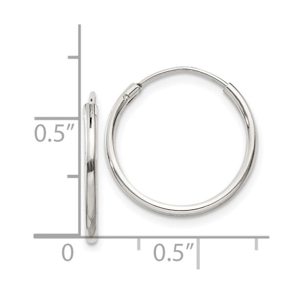 1.3mm, Sterling Silver, Endless Hoop Earrings - 16mm (5 8 Inch) Cheap