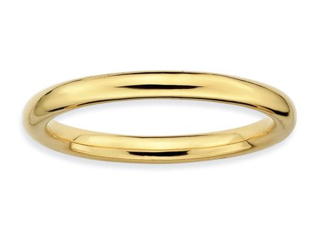 2.25mm 14k Yellow Gold Plated Sterling Silver Stackable Polished Band Sale