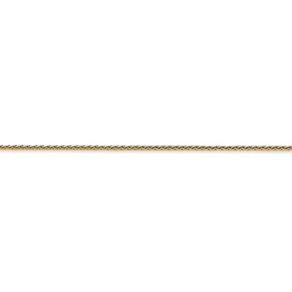 1mm 14k Yellow Gold Diamond Cut Round Wheat Chain Anklet Hot on Sale