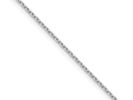 1.5mm 14k White Gold Diamond Cut Solid Rolo Chain Necklace Fashion