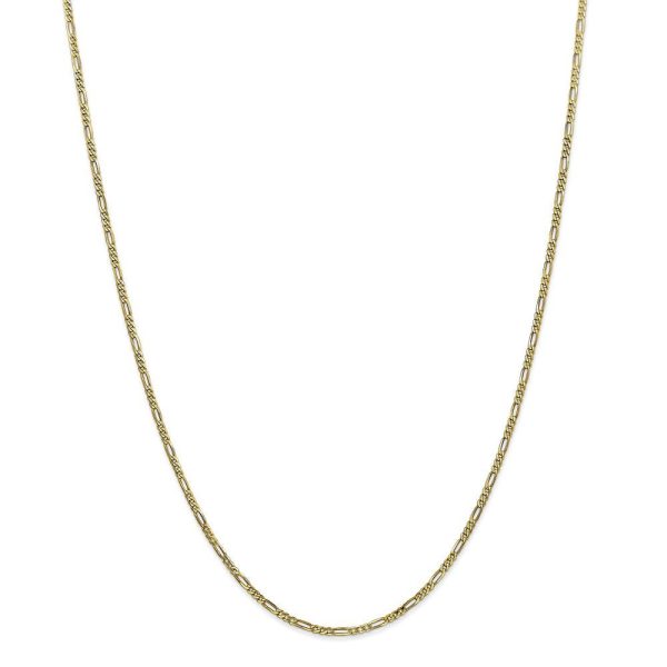 1.75mm, 10k Yellow Gold, Solid Concave Figaro Chain Necklace on Sale