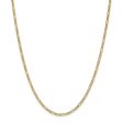 2.5mm 14k Yellow Gold Hollow Figaro Chain Necklace For Discount