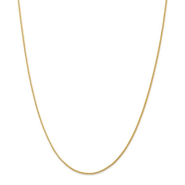 1.5mm 14k Yellow Gold Diamond Cut Round Wheat Chain Necklace on Sale