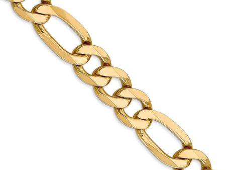 10mm, 14k Yellow Gold, Flat Figaro Chain Necklace Discount