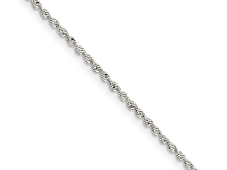 1.65mm Sterling Silver Twisted Herringbone Chain Necklace Online Sale