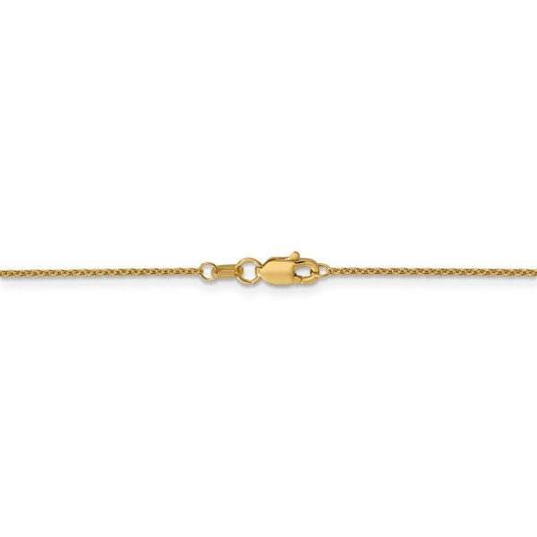 1.1mm 14k Yellow Gold Solid Round Cable Chain Necklace For Cheap