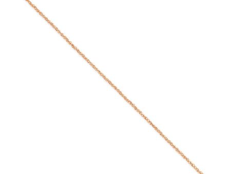 1.7mm, 14k Rose Gold, Diamond Cut Solid Ropa Chain Anklet Sale