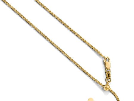 1.35mm 10k Yellow Gold Adjustable Hollow Wheat Chain Necklace Online Sale