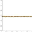 2.25mm, 14k Yellow Gold Diamond Cut Solid Rope Chain Necklace For Cheap