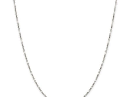 1.1mm Rhodium-Plated Sterling Silver Solid Box Chain Necklace on Sale